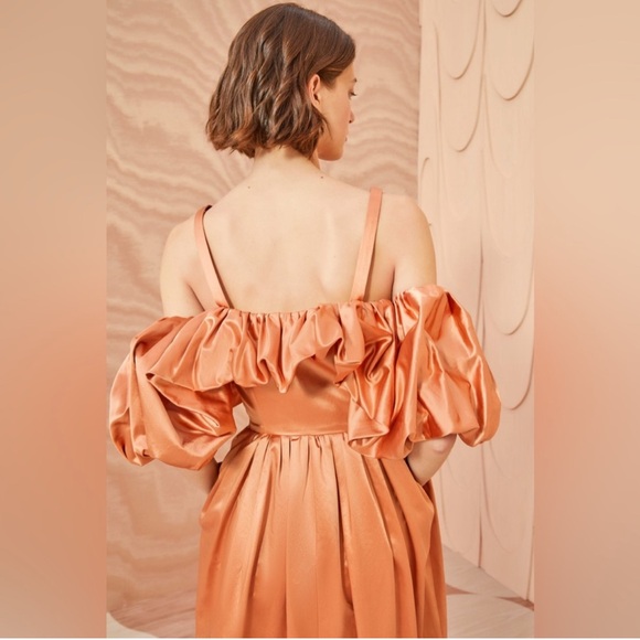 NWT‎ Ulla Johnson Lelita Midi Dress in Copper Sz 0 $1240 - Picture 4 of 12